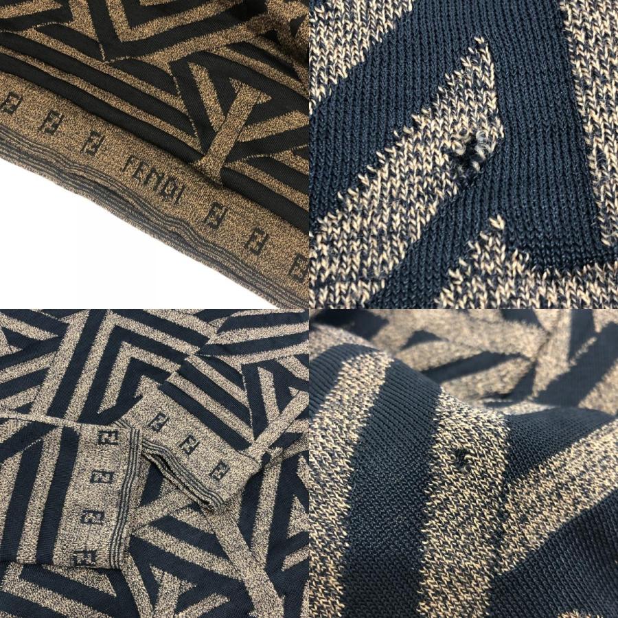 FENDI フェンディ ペカン柄 ヴィンテージ アパレル トップス ニット FFロゴ セーター ブラウン レディース【中古】 | FENDI | 07