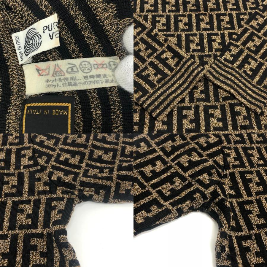 FENDI フェンディ ズッカ柄 アパレル ニット トップス 総柄 セーター ブラウン ユニセックス【中古】 | FENDI | 08