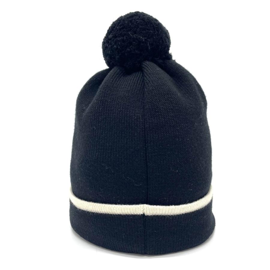 未使用 FENDI フェンディ FXQ056 ロゴ ボンボン付き ニットキャップ ニット帽 ウール ユニセックス ブラック | FENDI | 01