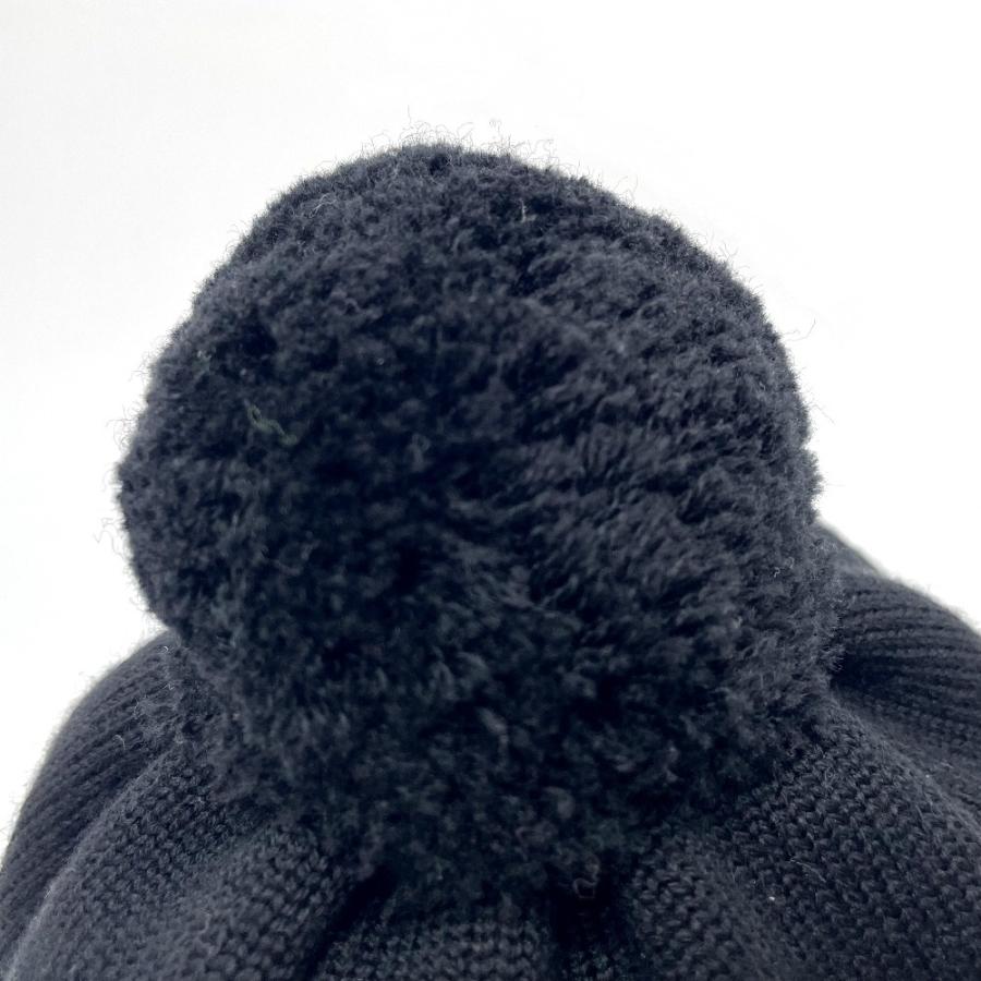 未使用 FENDI フェンディ FXQ056 ロゴ ボンボン付き ニットキャップ ニット帽 ウール ユニセックス ブラック | FENDI | 03