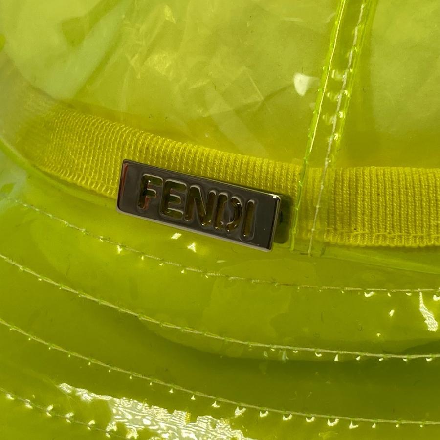 FENDI フェンディ FXQ632 ロゴプレート クリア 帽子 ハット ビニール イエロー ユニセックス【中古】 | FENDI | 01