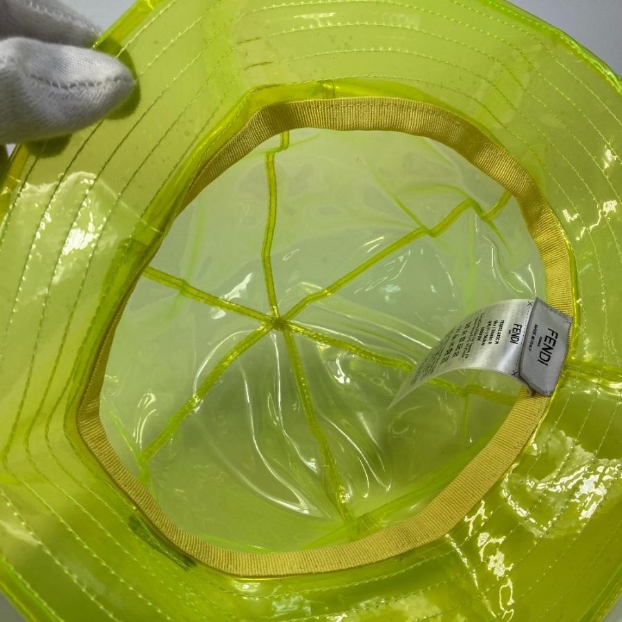 FENDI フェンディ FXQ632 ロゴプレート クリア 帽子 ハット ビニール イエロー ユニセックス【中古】 | FENDI | 07