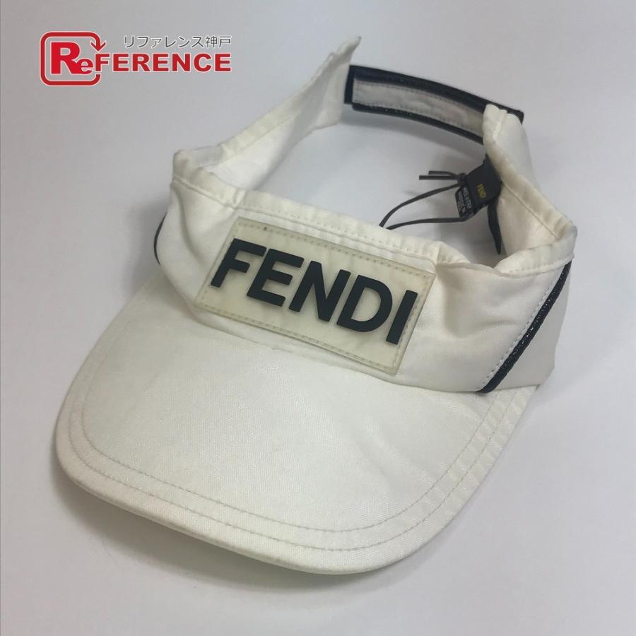 FENDI フェンディ FXQ075 ロゴ 帽子 サンバイザー ナイロン BIANCO ホワイト ユニセックス【中古】  :40110-20828-5:リファレンス コレクション - 通販 - Yahoo!ショッピング