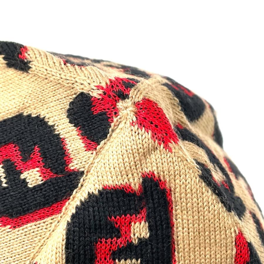 FENDI（フェンディ） FXQ538 FFロゴ レオパード ヒョウ柄 ビーニー