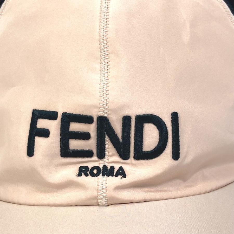 FENDI フェンディ FXQ679 ロゴ フライトキャップ ボア付き 帽子 ポリエステル ピンク レディース【中古】 | FENDI | 06