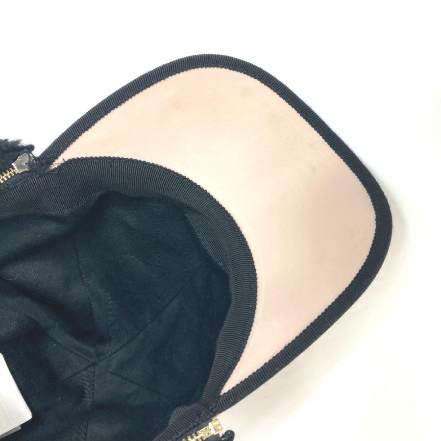 FENDI フェンディ FXQ679 ロゴ フライトキャップ ボア付き 帽子 ポリエステル ピンク レディース【中古】 | FENDI | 08