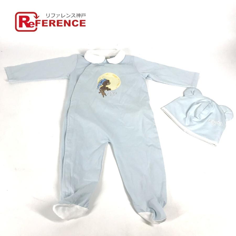 新品同様 FENDI フェンディ ズッカ ベア ロンパース＆ニット帽セット テディベア セット 服 トップス ベビー BABY ニット帽【中古】 | FENDI