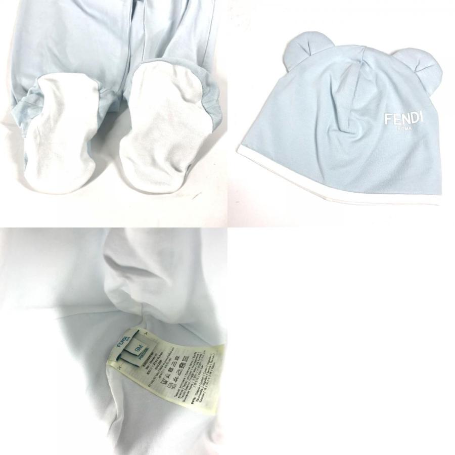 新品同様 FENDI フェンディ ズッカ ベア ロンパース＆ニット帽セット テディベア セット 服 トップス ベビー BABY ニット帽【中古】 | FENDI | 09