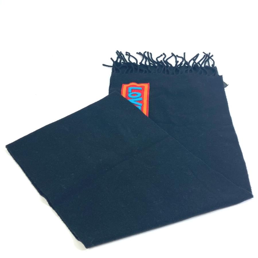 FENDI フェンディ FXS124 アパレル ロゴ ワッペン マフラー ウール