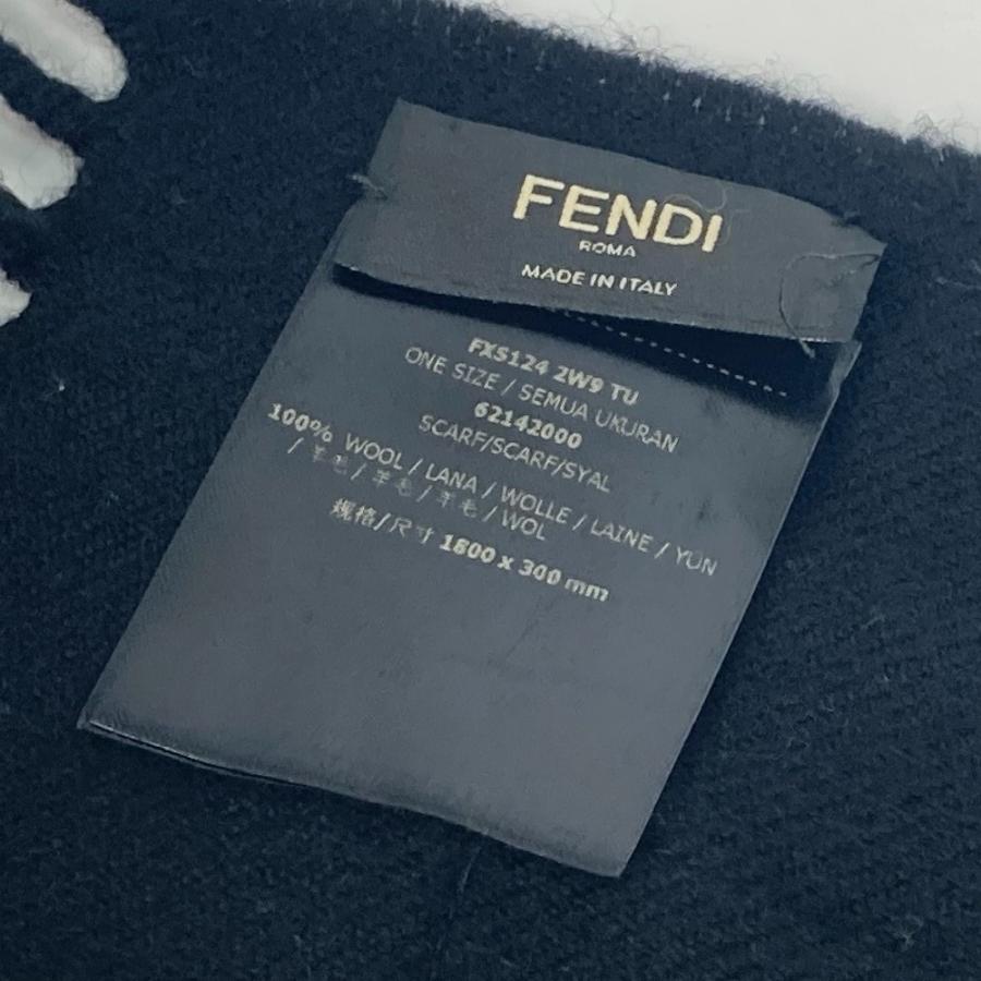 FENDI（フェンディ） FXS124 アパレル ロゴ ワッペン マフラー ウール