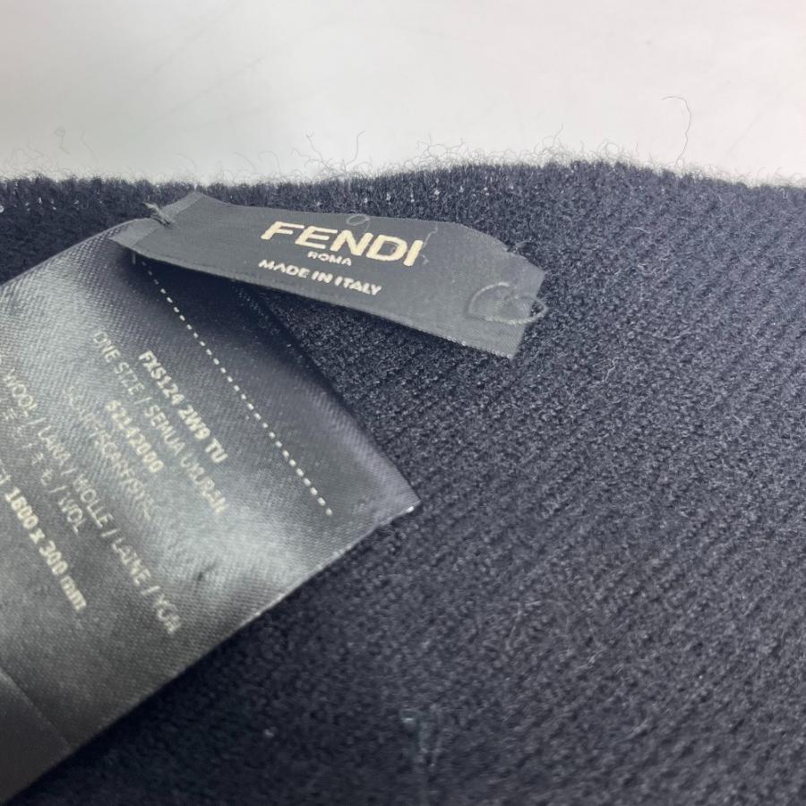 FENDI（フェンディ） FXS124 アパレル ロゴ ワッペン マフラー ウール