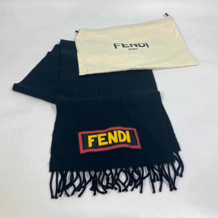 FENDI（フェンディ） FXS124 アパレル ロゴ ワッペン マフラー ウール