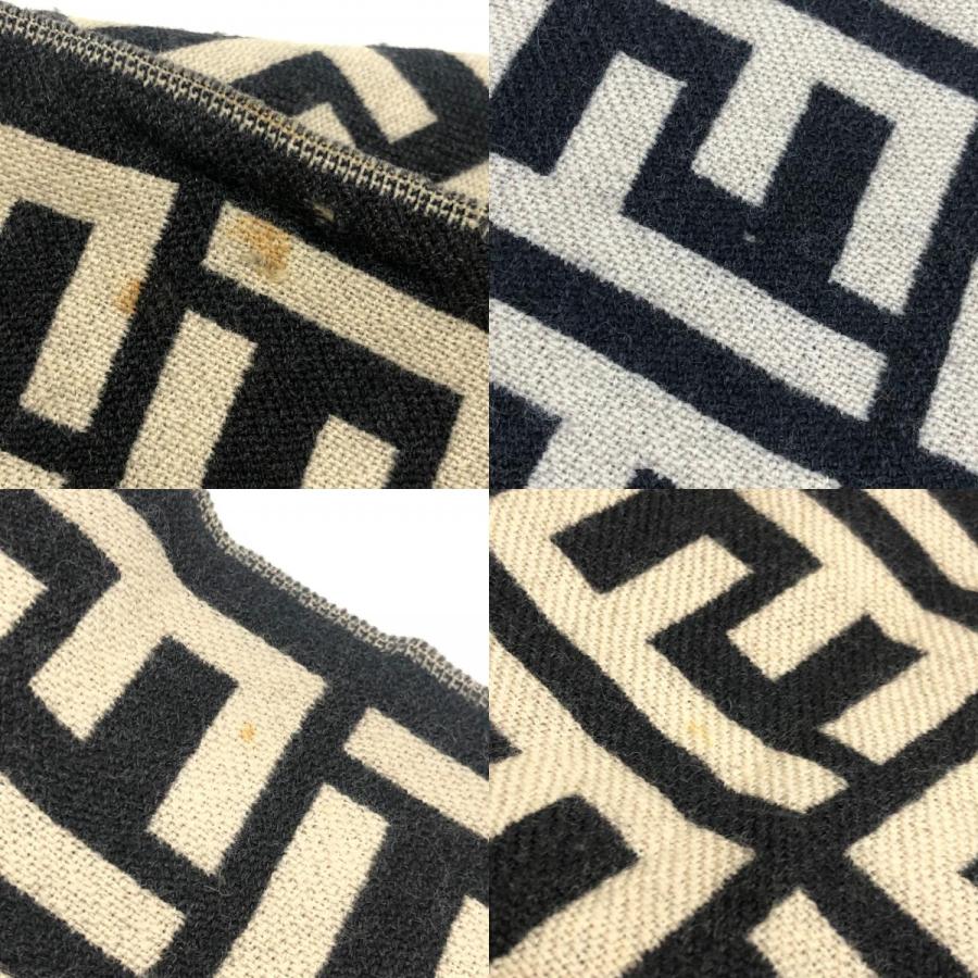 FENDI フェンディ ズッカ柄 ファッション小物 防寒具 ストール リバーシブル マフラー ブラック ユニセックス【中古】 | FENDI | 07
