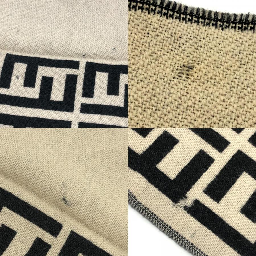 FENDI フェンディ ズッカ柄 ファッション小物 防寒具 ストール リバーシブル マフラー ブラック ユニセックス【中古】 | FENDI | 08