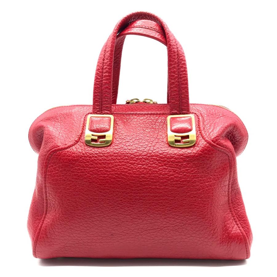 FENDI フェンディ 8BL114 カメレオン カバン 2WAY ショルダーバッグ 斜め掛け ミニボストンバッグ ハンドバッグ レッド レディース【中古】