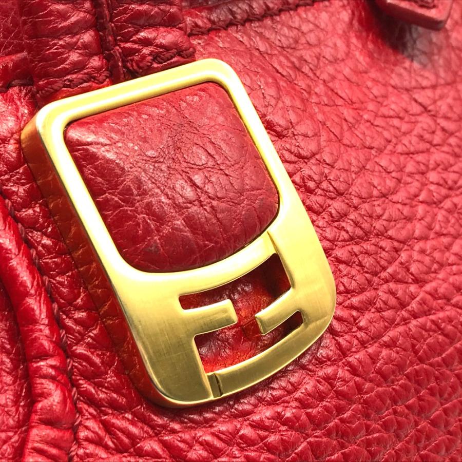 FENDI フェンディ 8BL114 カメレオン カバン 2WAY ショルダーバッグ 斜め掛け ミニボストンバッグ ハンドバッグ レッド レディース【中古】