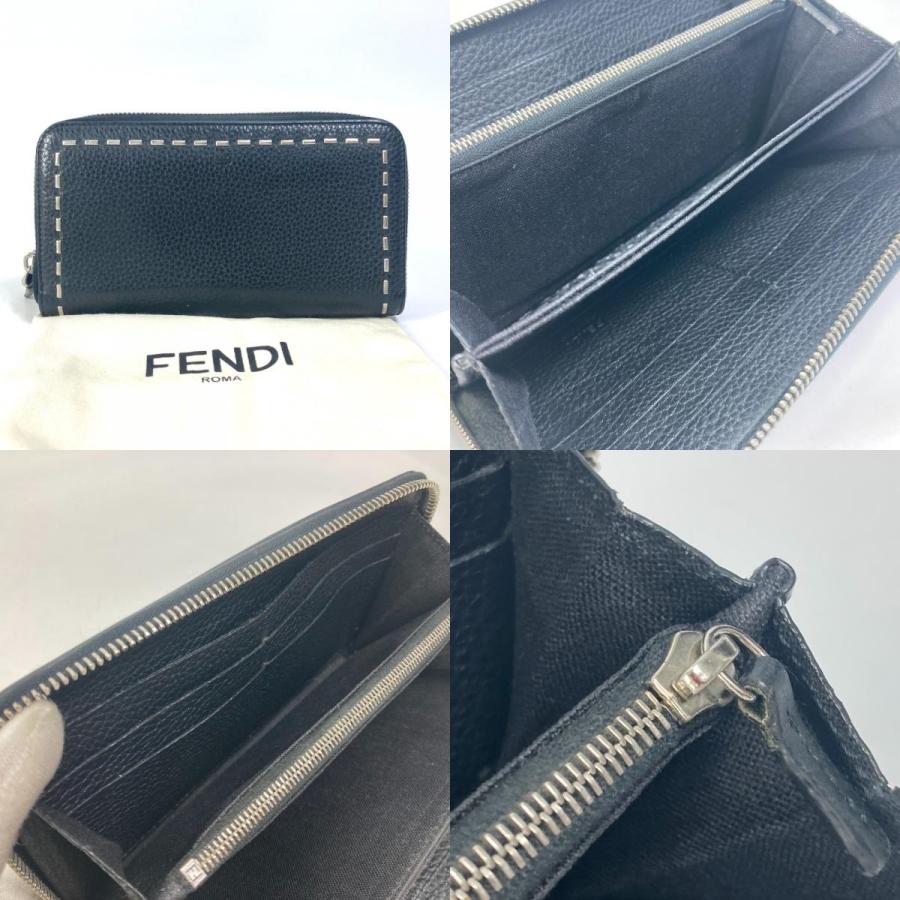 FENDI フェンディ 7M0210 セレリア ラウンドファスナー 長財布 ブラック レディース【中古】 | FENDI | 08