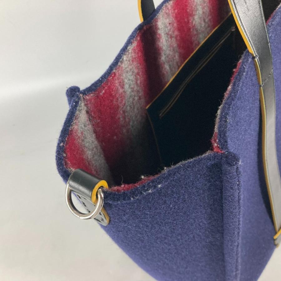 フェンディ FENDI ショルダートート 7VA390 カバン 肩掛け ショルダーバッグ トートバッグ ウール ネイビー FENDI（フェンディ） 7VA390 ショルダートート カバン 肩掛け