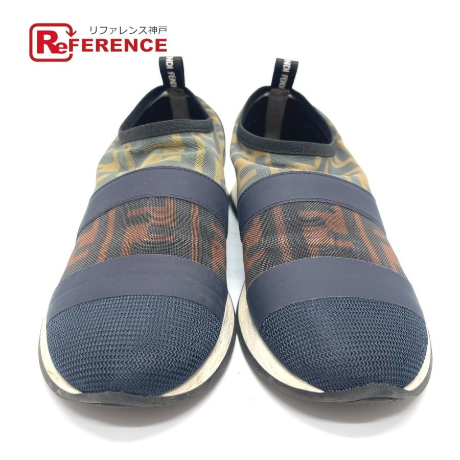 FENDI フェンディ スポーツ ズッカ FF スニーカー メッシュ レディース ブラウン×ネイビー | FENDI