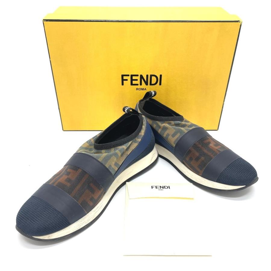 FENDI フェンディ スポーツ ズッカ FF スニーカー メッシュ レディース ブラウン×ネイビー | FENDI | 12