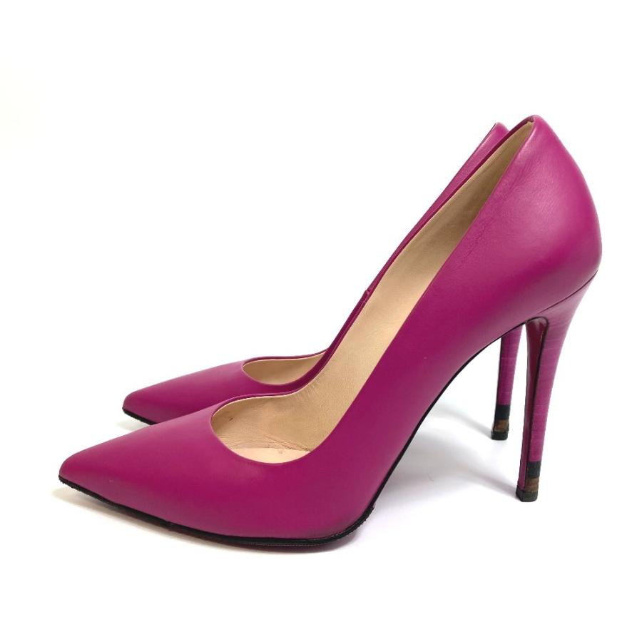 FENDI フェンディ ポインテッドトゥ ハイヒール パンプス レザー パープル レディース【中古】 | FENDI | 02