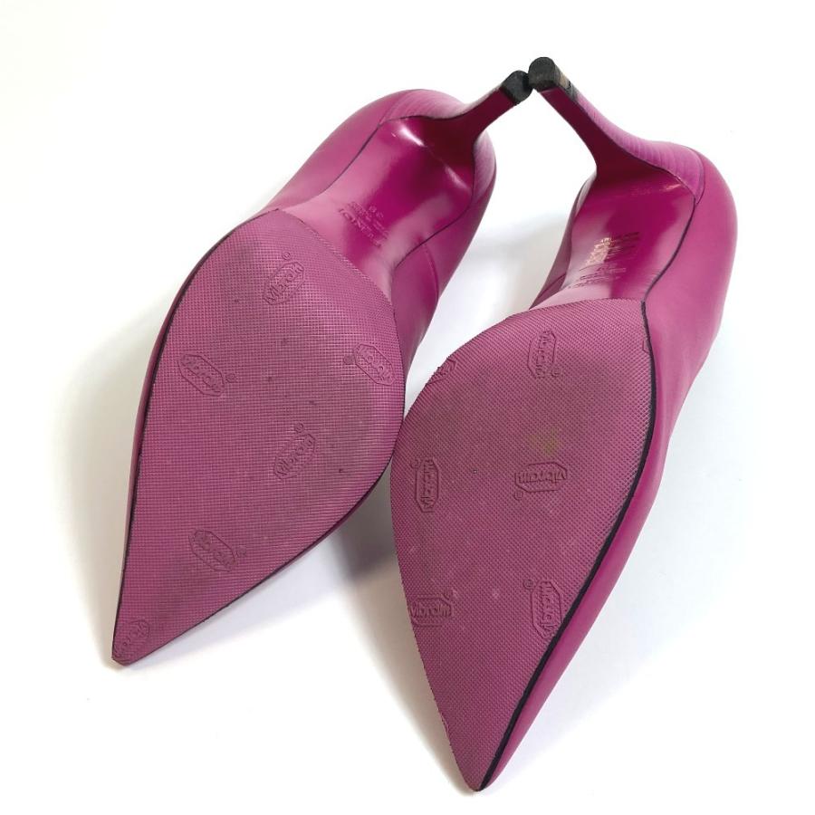 FENDI フェンディ ポインテッドトゥ ハイヒール パンプス レザー パープル レディース【中古】 | FENDI | 06