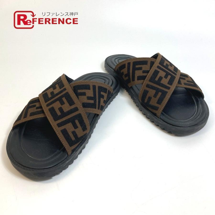 FENDI フェンディ 7X1222 ズッカ サンダル ラバー ブラウン×ブラック メンズ【中古】 :40133-21047-3:リファレンス  コレクション - 通販 - Yahoo!ショッピング