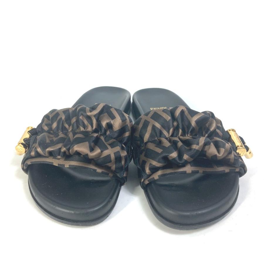 FENDI フェンディ 8X8142 靴 シャワーサンダル プールサンダル フィール スライド プリーツ ズッカ サンダル ポリエステル 【中古】 | FENDI | 01