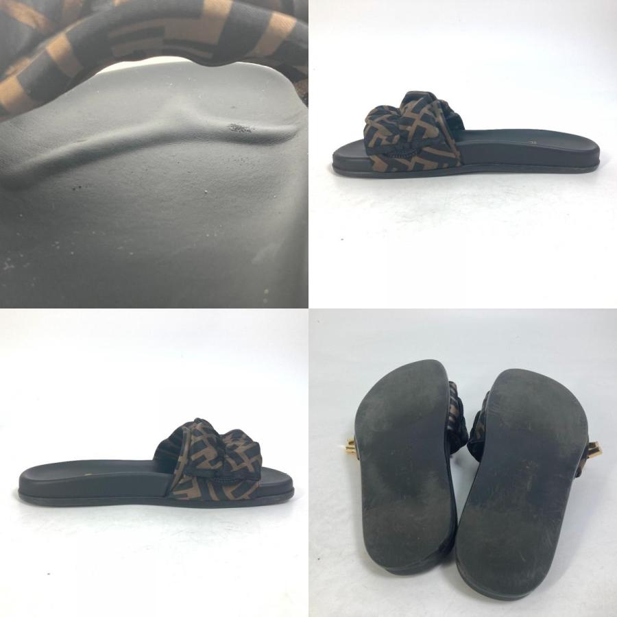 FENDI フェンディ 8X8142 靴 シャワーサンダル プールサンダル フィール スライド プリーツ ズッカ サンダル ポリエステル 【中古】 | FENDI | 09