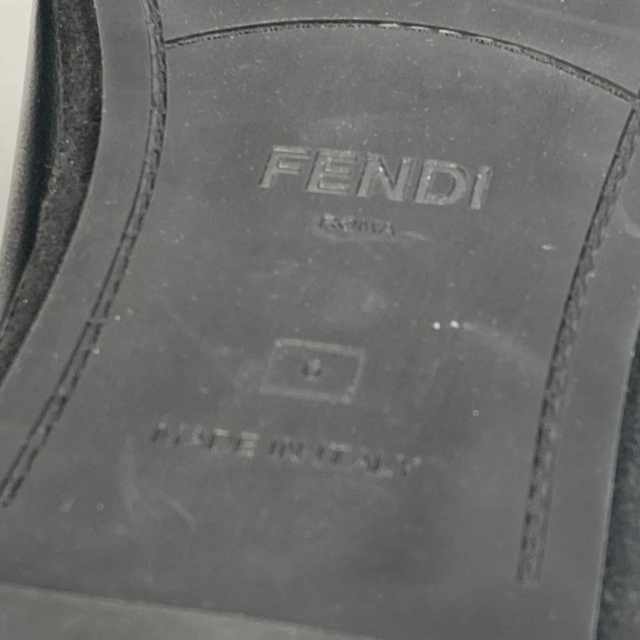 FENDI フェンディ 室内 ロゴ スリッパ ルームシューズ 靴 フラット 靴その他 レザー ブラック メンズ【中古】美品 | FENDI | 08