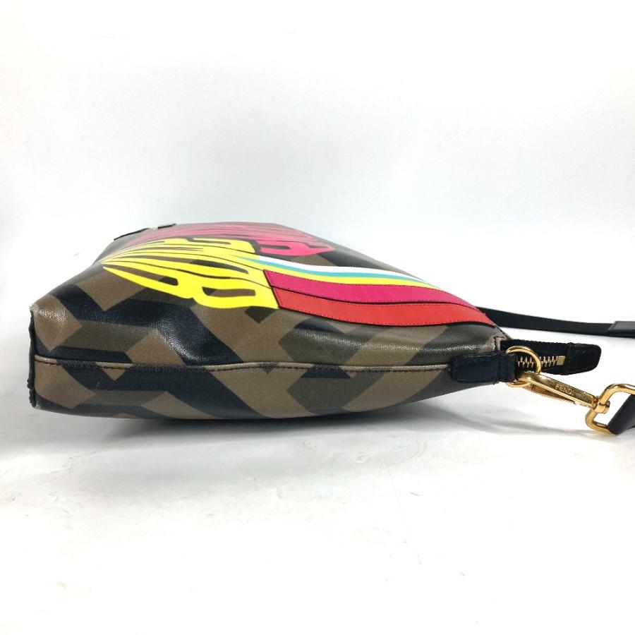 FENDI フェンディ 7VA470 マルチカラーロゴ レインボー 斜め掛け カバン ショルダーバッグ ブラウン レディース【中古】 | FENDI | 02