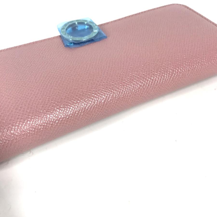 未使用BVLGARI ブルガリ ロゴクリップ　レザー長財布　ライトピンク　箱付き 未使用BVLGARI ブルガリ ロゴクリップレザー長財布ピンク箱カード付き