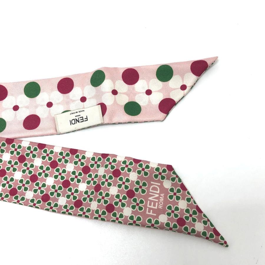 美品 フェンディ ラッピー スカーフ シルク バゲットバッグ ピンク  