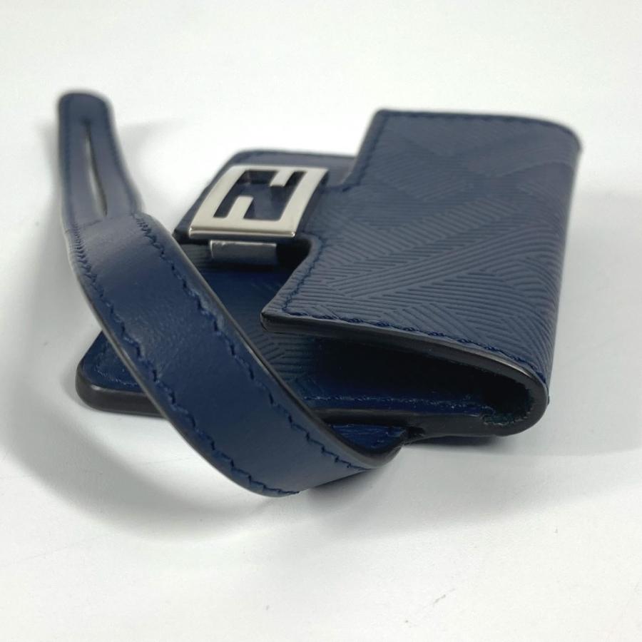 美品 FENDI フェンディ バケット型 バッグ型 キーリング キーホルダー バッグチャーム チャーム ネイビー ユニセックス【中古】 | FENDI | 03