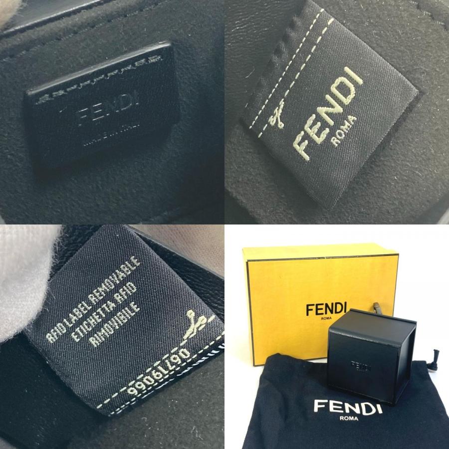 FENDI フェンディ 7AR894 ミニボックス MINIBOX バッグチャーム キーホルダー レザー ブラック レディース【中古】未使用 | FENDI | 09