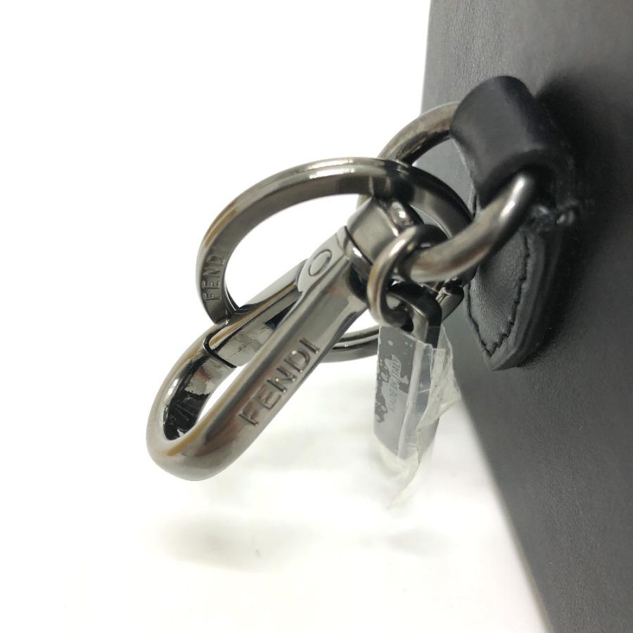 FENDI フェンディ 7AR894 ロゴ/小物 ミニボックス チャーム キーホルダー レザー ブラック レディース【中古】新品同様 | FENDI | 05
