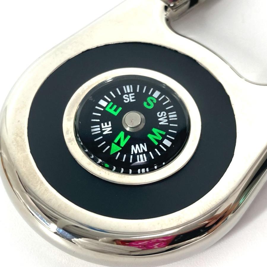 美品 FENDI フェンディ ロゴ 方位磁石付き カラビナ バッグチャーム キーホルダー シルバー ユニセックス【中古】 | FENDI | 04