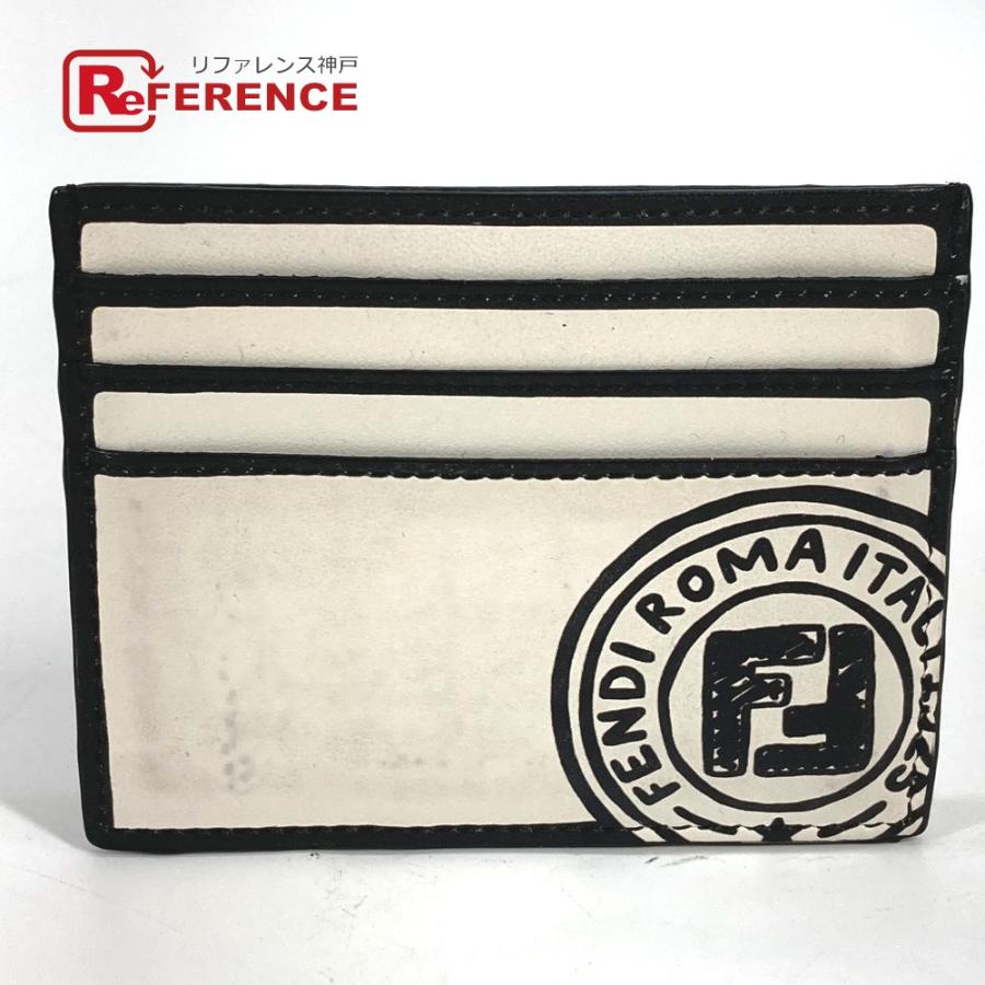 フェンディ FENDI ロゴ 7M0164 ジョシュアヴィーダス Joshua Vides  コラボ パスケース 名刺入れ カードケース レザー ホワイト FENDI（フェンディ） 7M0164 ロゴ パスケース 名刺入れ ジョシュア