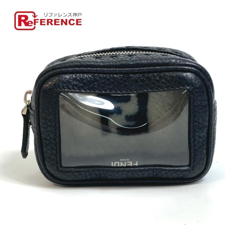 FENDI フェンディ 7N0094 FFロゴ ファー クリア バッグチャーム ポーチ