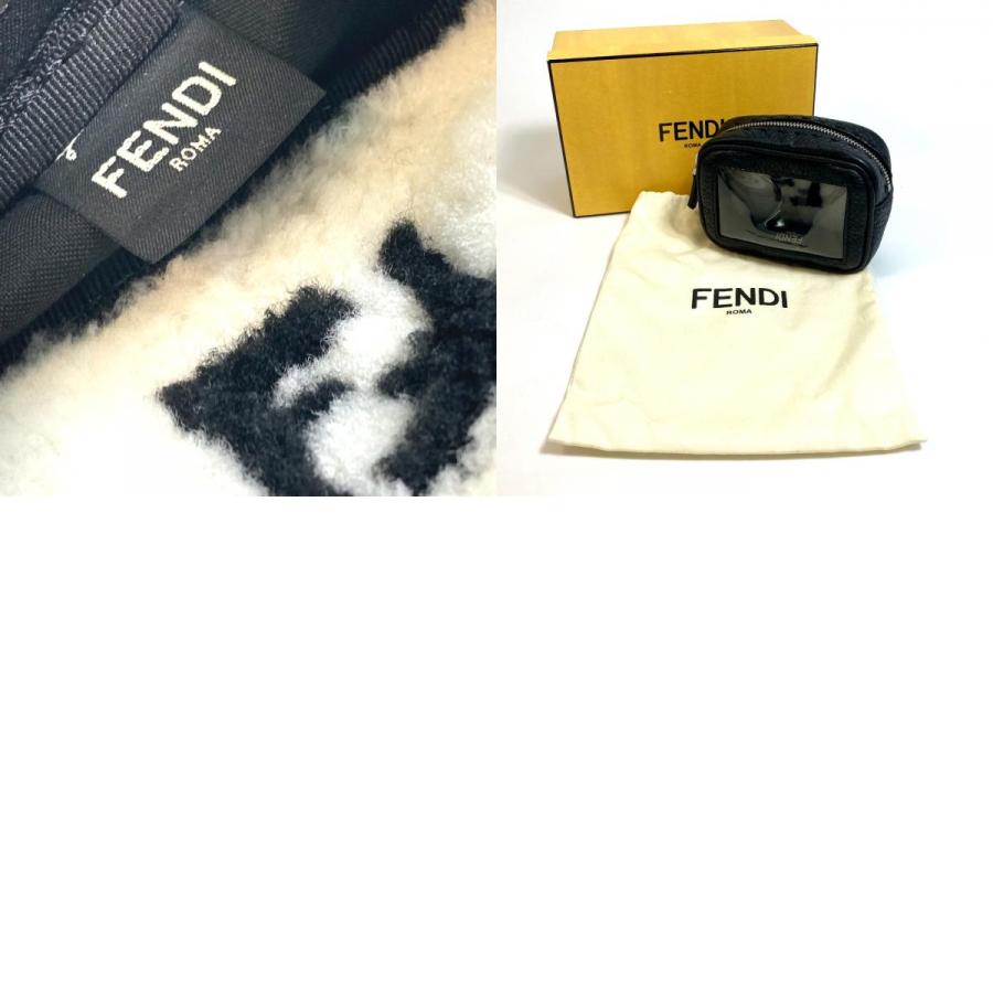 FENDI フェンディ 7N0094 FFロゴ ファー クリア バッグチャーム ポーチ