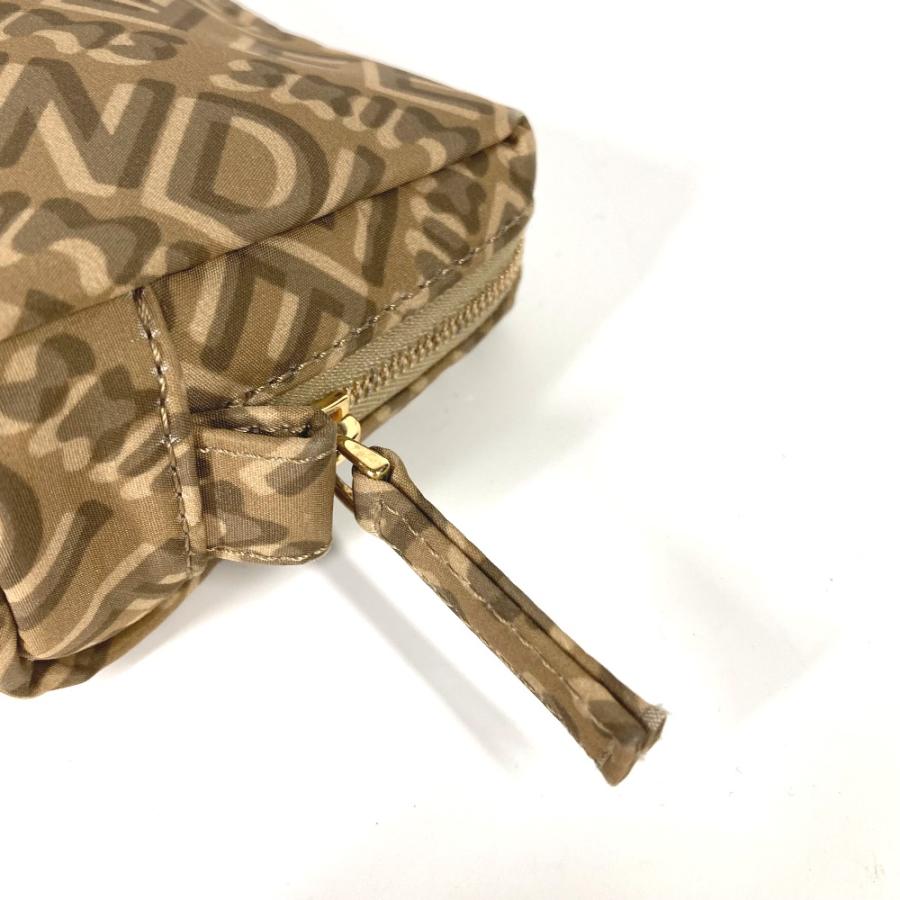 美品 FENDI フェンディ 8N0179 ロゴ メイクポーチ 化粧ポーチ