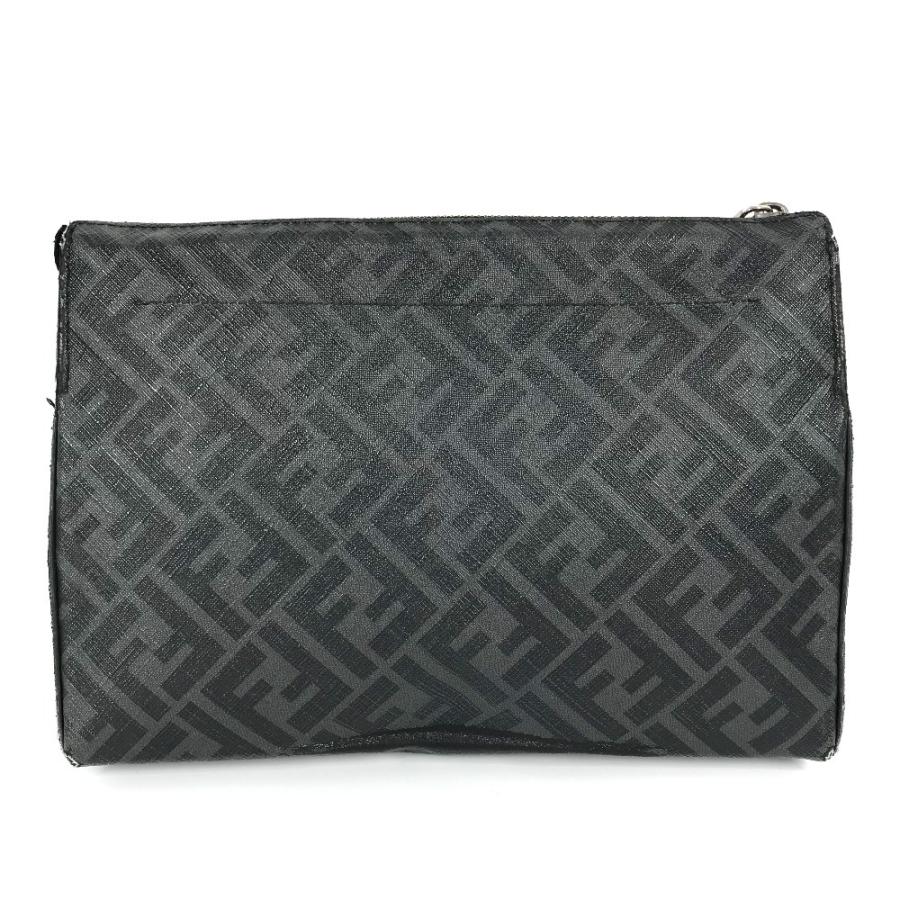 FENDI フェンディ 7VA564 ロゴ ズッカ ポーチ カバン クラッチバッグ ブラック メンズ【中古】 | FENDI | 01