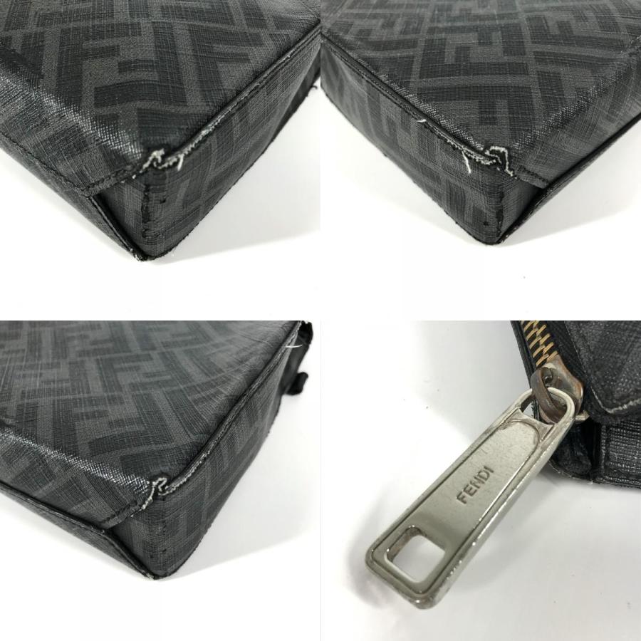 FENDI フェンディ 7VA564 ロゴ ズッカ ポーチ カバン クラッチバッグ ブラック メンズ【中古】 | FENDI | 07