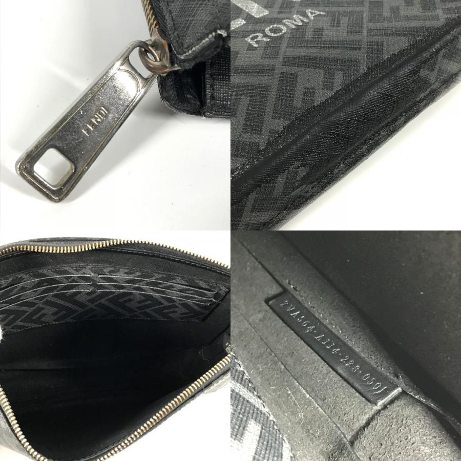 FENDI フェンディ 7VA564 ロゴ ズッカ ポーチ カバン クラッチバッグ ブラック メンズ【中古】 | FENDI | 08