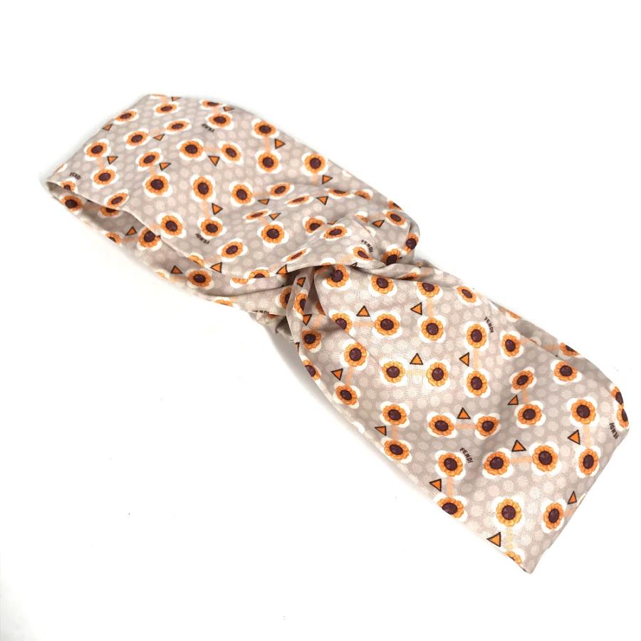 未使用 FENDI フェンディ FXT010 フラワー 花 ヘッドバンド カチューシャ ヘアバンド グレー レディース【中古】 | FENDI | 01