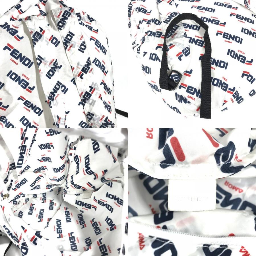 FENDI フェンディ フィラ FILA コラボ ポーチ付き バックパック カバン リュックサック ホワイト レディース【中古】 | FENDI | 08