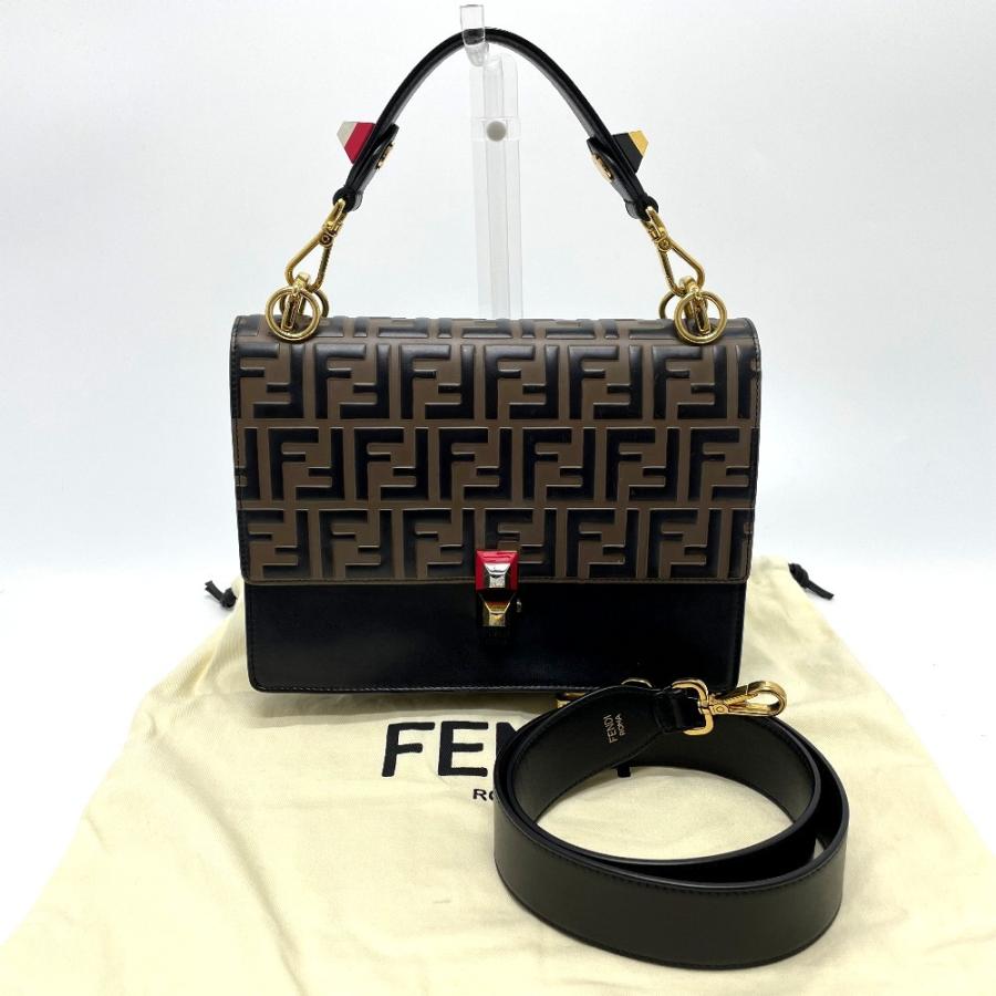 ヴィンテージ FENDI フェンディ 8BT283 FFズッカ キャナイ 2WAY ショルダーバッグ ハンドバッグ レザー レディース