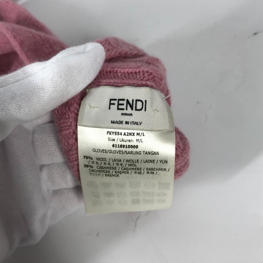 FENDI（フェンディ） 美品 FXY554 ズッカ ワッペン グローブ 手袋
