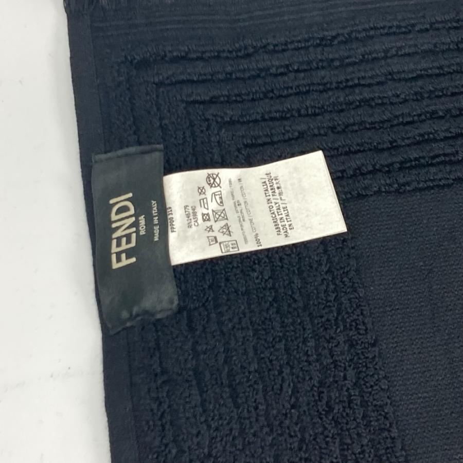 フェンディ FENDI カリート  FXA008 カールラガーフェルド バスタオル インテリア ひざかけ ブランケット ビーチタオル 大判 フリンジ タオル コットン ブラック 未使用 FENDI（フェンディ） 未使用 FXA008 カリート ビーチタオル 大判