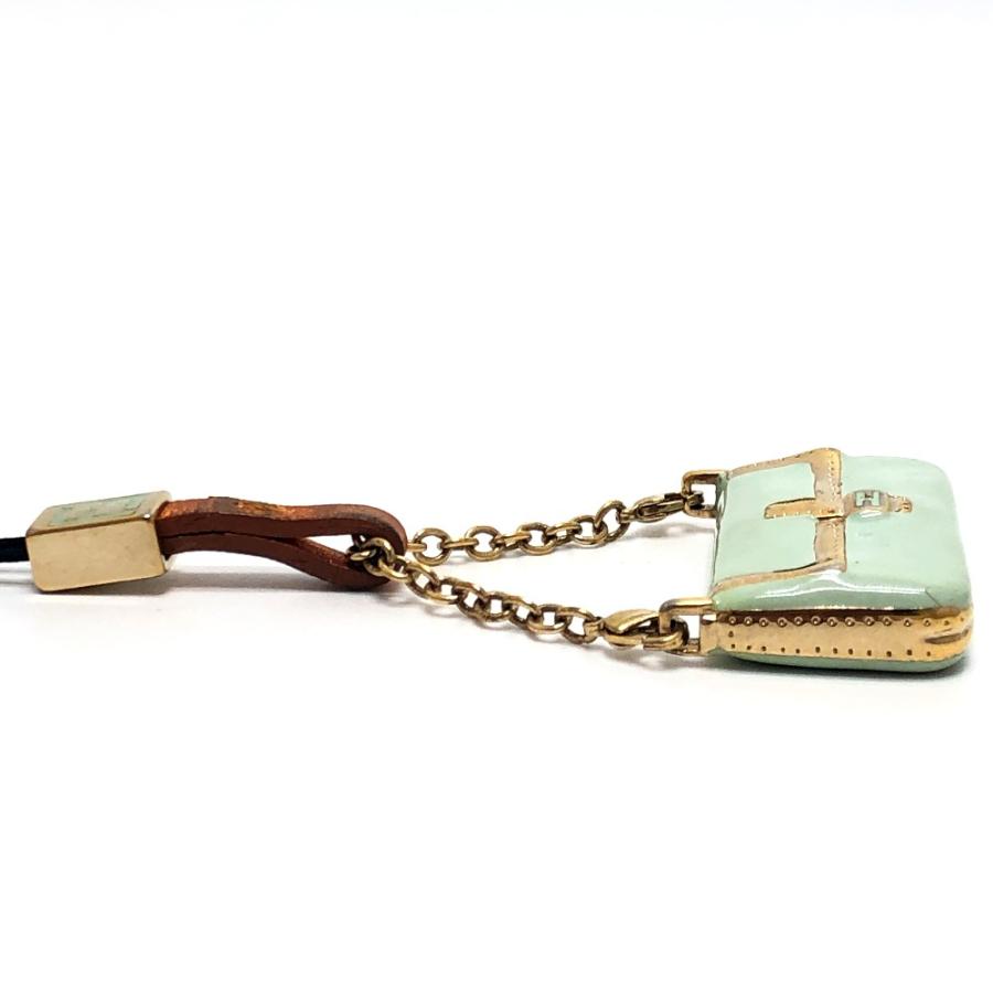 FENDI フェンディ バックモチーフ マンマバゲット 小物 キーホルダー チャーム 携帯 ストラップ グリーン レディース【中古】 | FENDI | 03